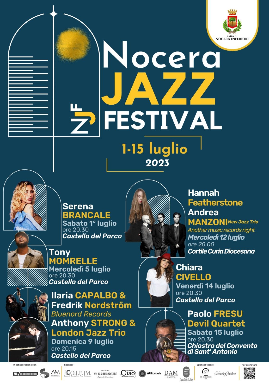 Acquista biglietti Nocera Jazz Festival_Serena Brancale sabato 01 lug 2023  Castello del Parco Fienga Nocera Inferiore