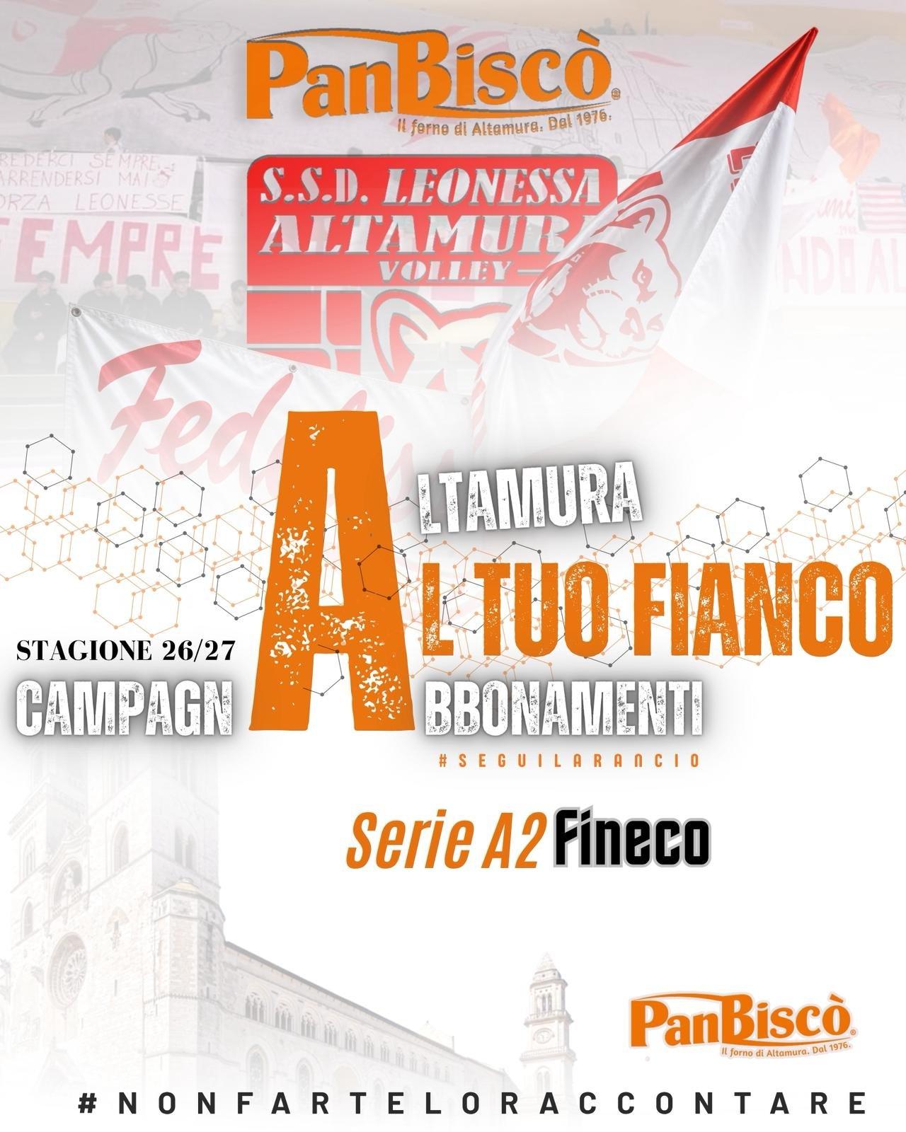 Abbonamento Panbisco Leonessa Volley 2026-27