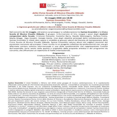 Giovani compositori della Civica Scuola di Musica Claudio Abbado